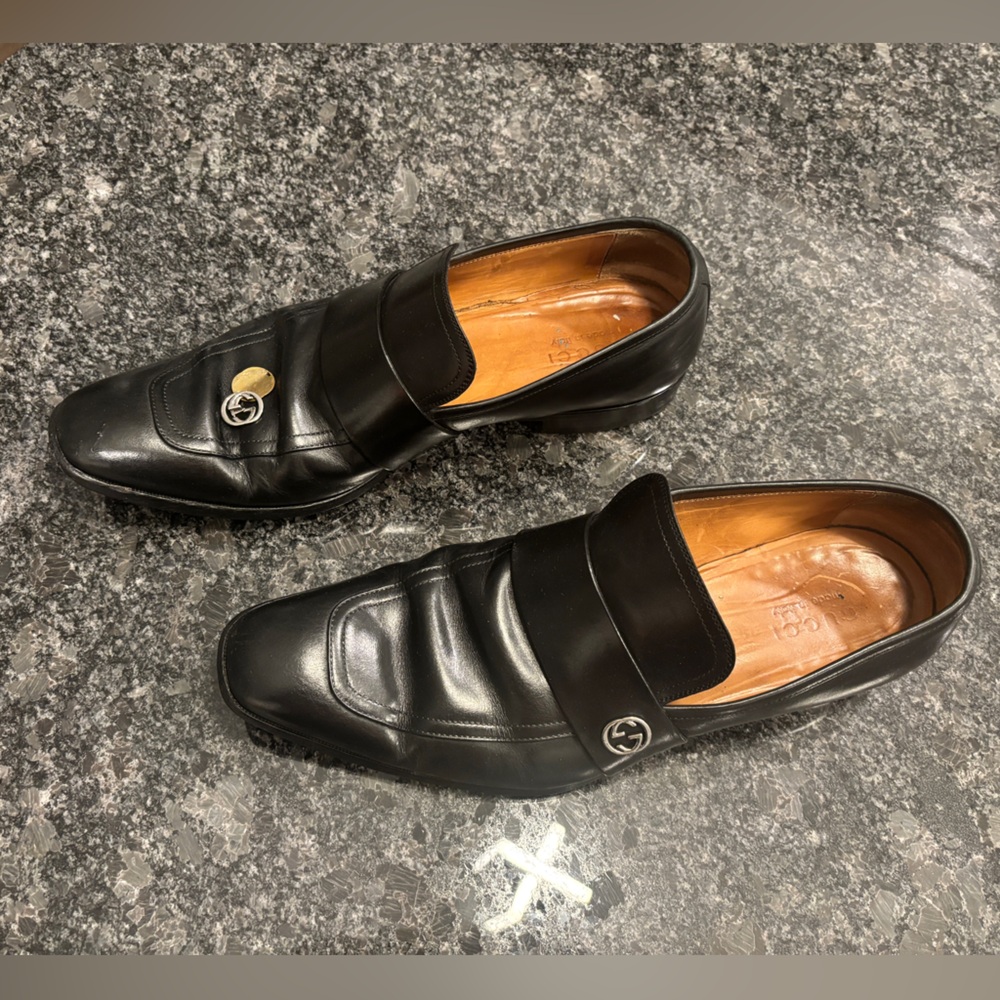 Authentic Gucci Double G Men’s Leather Loafers SIZE 11